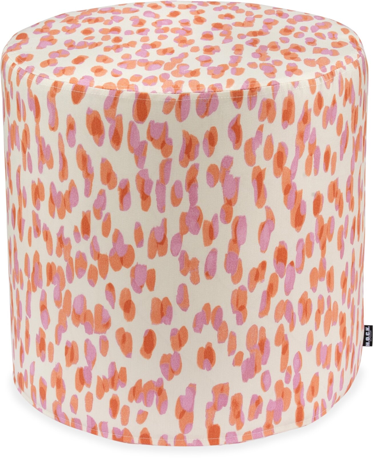 H.O.C.K. Sally Outdoor Hocker Pouf rund ø45x45cm col. 231 coral lachs sunny | Leo-Muster