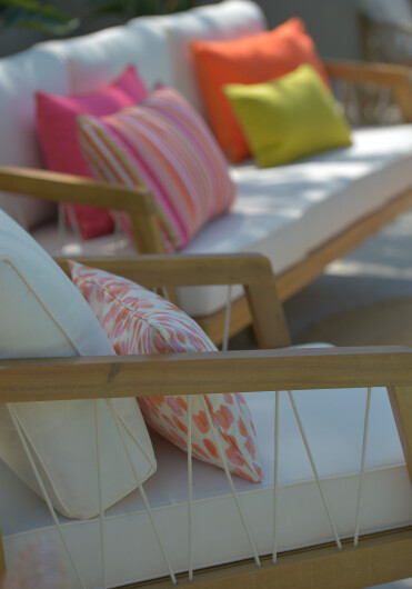 H.O.C.K. Sally Outdoor Hocker Pouf rund ø45x45cm col. 231 coral lachs sunny