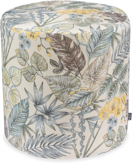 H.O.C.K. Eliza-Bouquet Outdoor Hocker Pouf rund ø45x45cm natur floral
