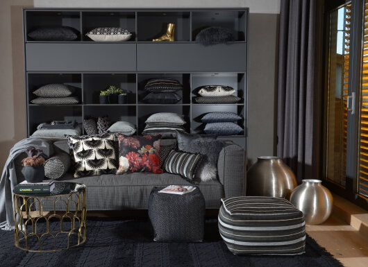 H.O.C.K. Zircono Hocker Cube eckig 45x45x45cm schwarz Zickzack