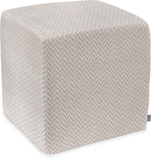 H.O.C.K. Zircono Hocker Cube eckig 45x45x45cm natur - ecru  Zickzack