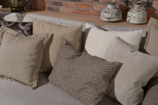 H.O.C.K. Zircono Hocker Cube eckig 45x45x45cm natur - ecru  Zickzack