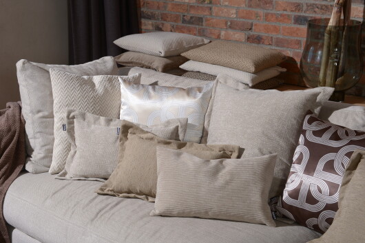 H.O.C.K. Zircono Hocker Cube eckig 45x45x45cm natur - ecru  Zickzack