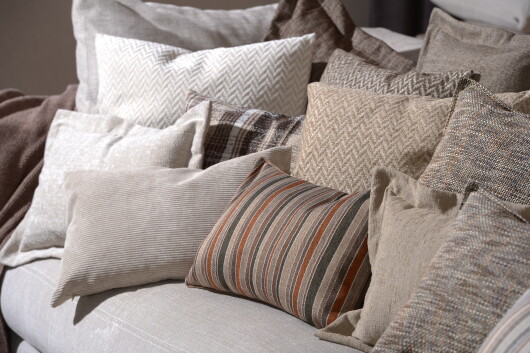 H.O.C.K. Zircono Hocker Cube eckig 45x45x45cm natur - ecru  Zickzack