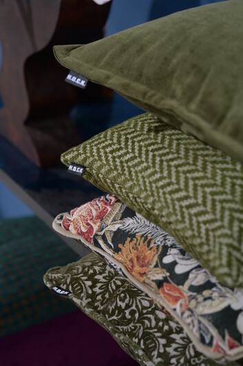 H.O.C.K. Zircono Hocker Cube eckig 45x45x45cm grün col. 15 Zickzack