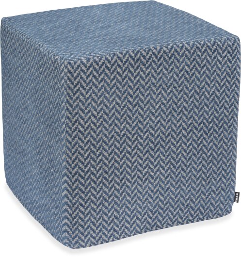 H.O.C.K. Zircono Hocker Cube eckig 45x45x45cm blau Zickzack