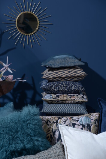 H.O.C.K. Zircono Hocker Cube eckig 45x45x45cm blau Zickzack