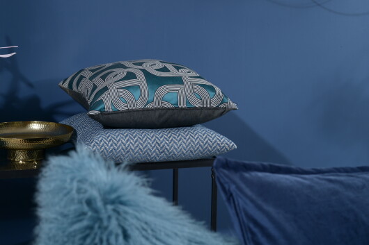 H.O.C.K. Zircono Hocker Cube eckig 45x45x45cm blau Zickzack