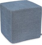 H.O.C.K. Zircono Hocker Cube eckig 45x45x45cm blau Zickzack
