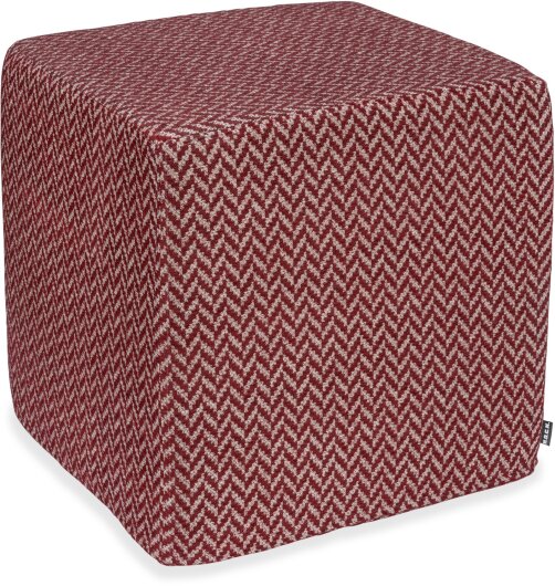 H.O.C.K. Zircono Hocker Cube eckig 45x45x45cm bordeaux dunkelrot Zickzack