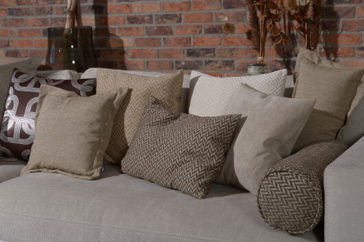 H.O.C.K. Zircono Hocker Cube eckig 45x45x45cm beige Zickzack