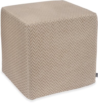 H.O.C.K. Zircono Hocker Cube eckig 45x45x45cm beige Zickzack