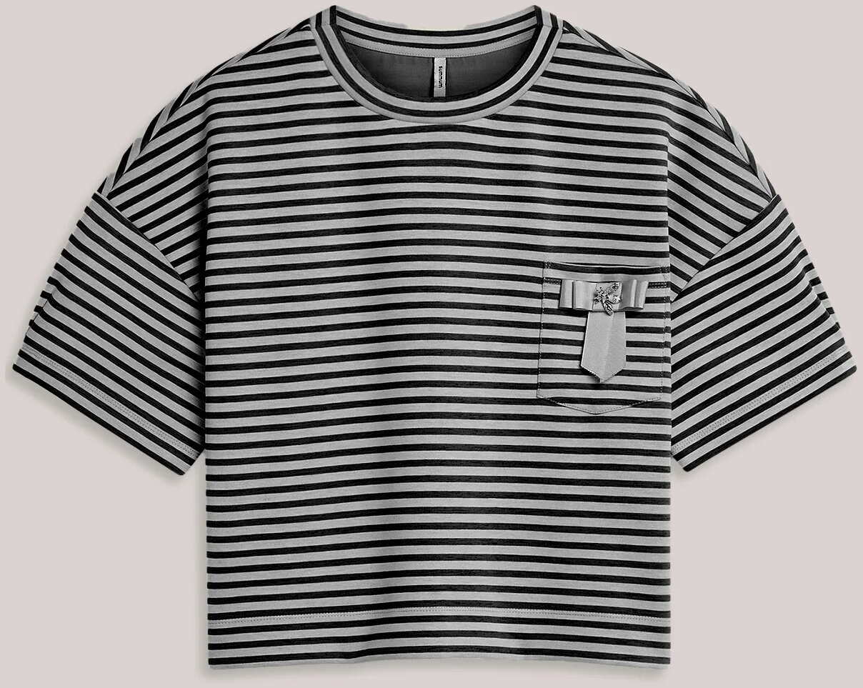 N.Y.A. | Summum T-Shirt Gestreiftes Oberteil schwarz weiß