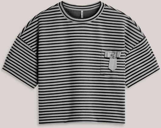 N.Y.A. | Summum T-Shirt Gestreiftes Oberteil schwarz weiß XS