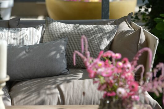 H.O.C.K. Lino-Leinen Outdoor Sitzkissen 50x50x5cm melange sand