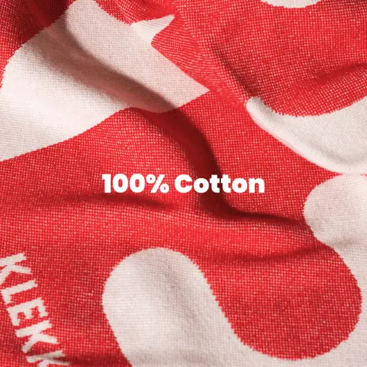 KLEKKS Baumwolldecke "AMORE" rot beige 140x200cm