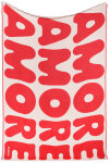 KLEKKS Baumwolldecke "AMORE" rot beige 140x200cm