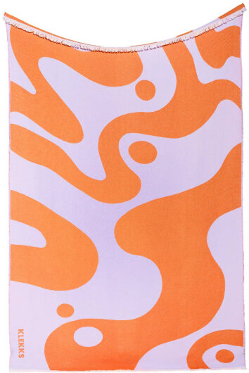 KLEKKS Baumwolldecke "GRAFIC" orange flieder140x200cm
