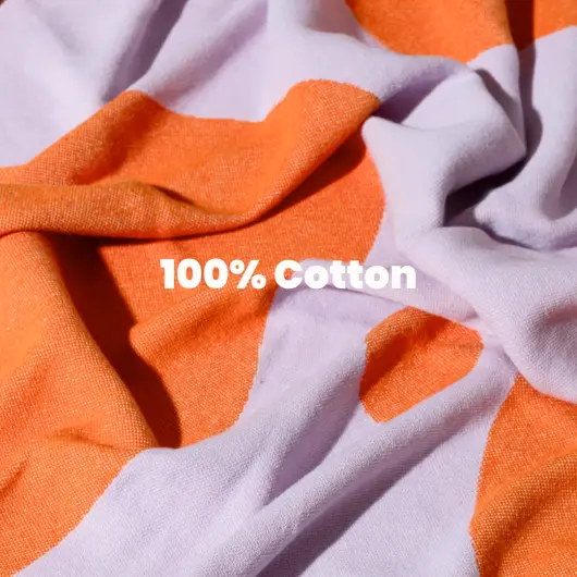 KLEKKS Baumwolldecke "GRAFIC" orange flieder140x200cm