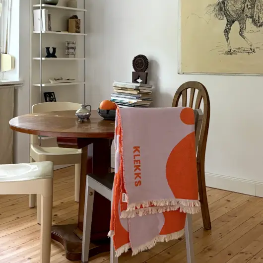KLEKKS Baumwolldecke "GRAFIC" orange flieder140x200cm