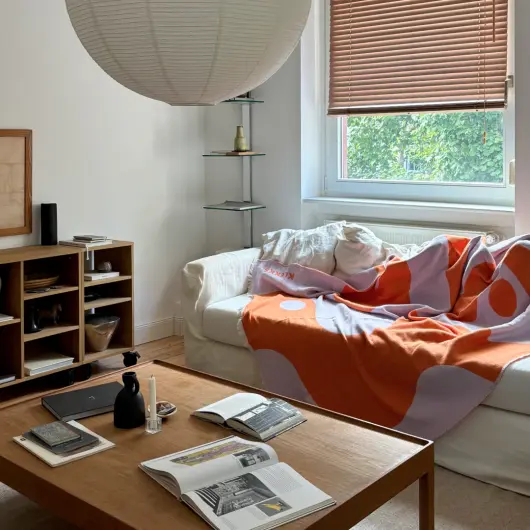 KLEKKS Baumwolldecke "GRAFIC" orange flieder140x200cm