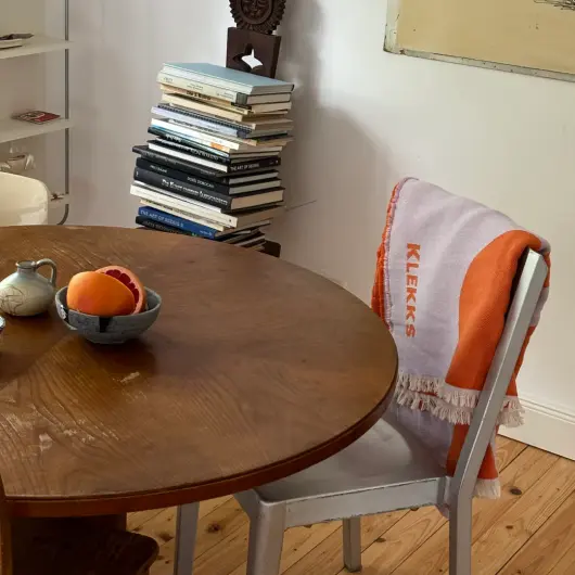 KLEKKS Baumwolldecke "GRAFIC" orange flieder140x200cm