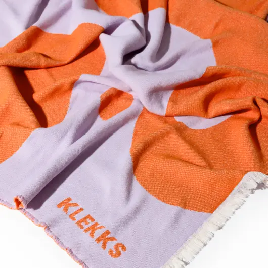 KLEKKS Baumwolldecke "GRAFIC" orange flieder140x200cm