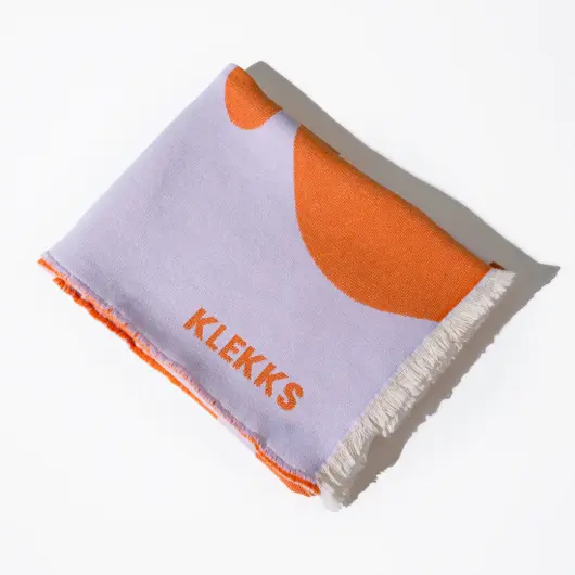 KLEKKS Baumwolldecke "GRAFIC" orange flieder140x200cm
