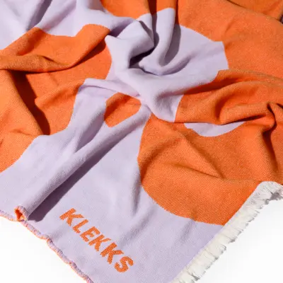 KLEKKS Baumwolldecke "GRAFIC" orange flieder140x200cm