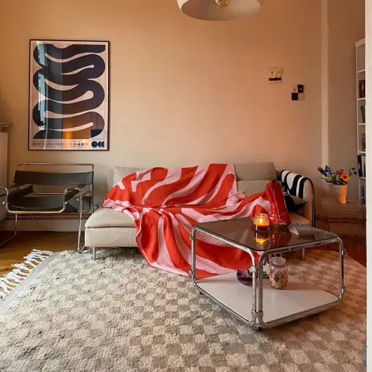 KLEKKS Baumwolldecke "SUN" rosa rot140x200cm