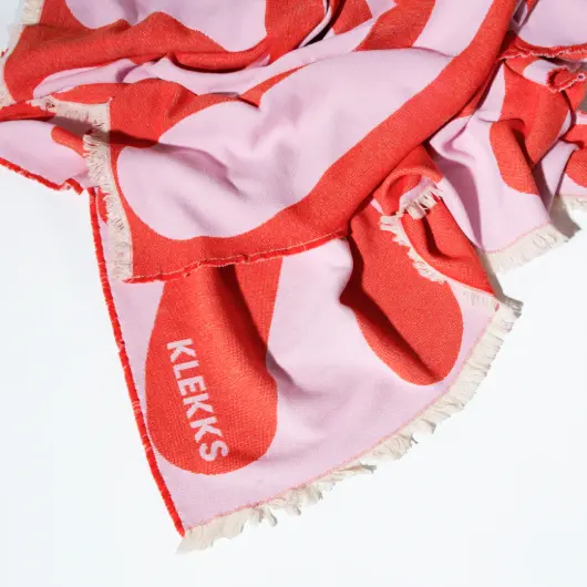 KLEKKS Baumwolldecke "SUN" rosa rot140x200cm