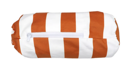 KIMA Strandhandtuch "Stripe" terracotta weiß XXL 180x110cm Mikrofaser gestreift