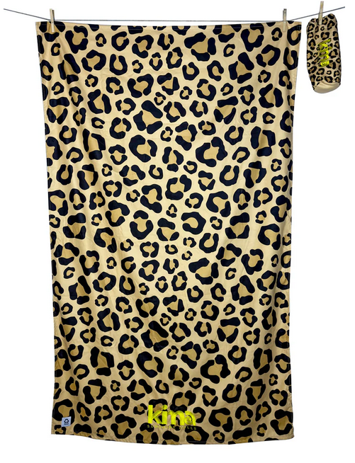 KIMA Strandhandtuch "Leopard" XXL 180x110cm Mikrofaser