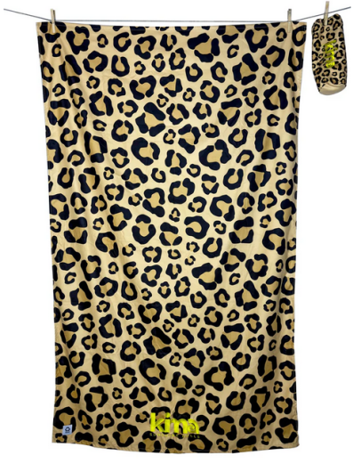 KIMA Strandhandtuch "Leopard" XXL 180x110cm Mikrofaser