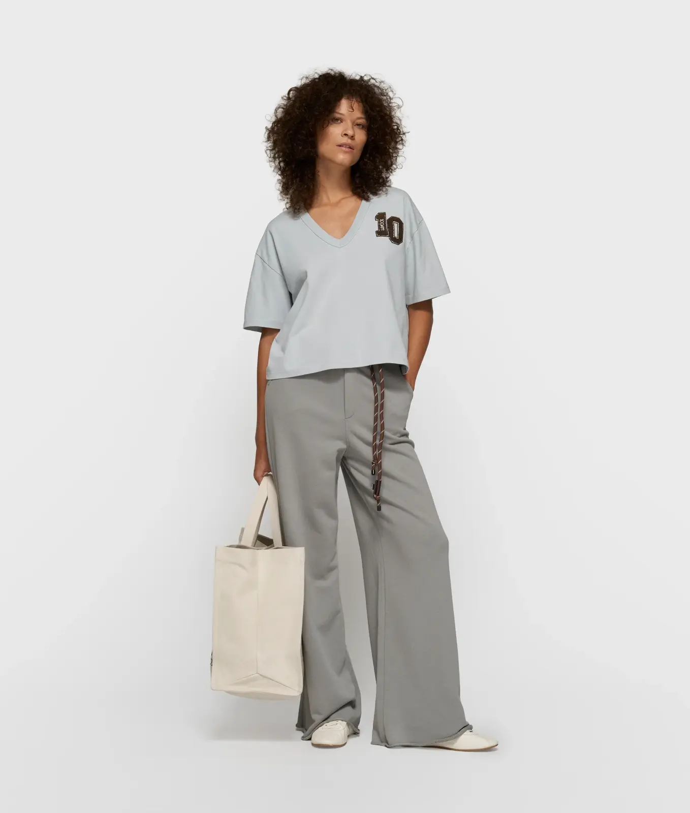 N.Y.A. | 10Days Canvas Shopper große Tasche "SMILE LOVE" ecru mit Schrift