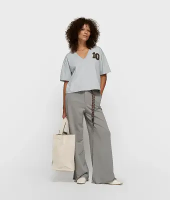N.Y.A. | 10Days Canvas Shopper große Tasche "SMILE LOVE" ecru mit Schrift