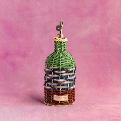 Maegen Glasölspender mit buntem Geflecht | brown /...