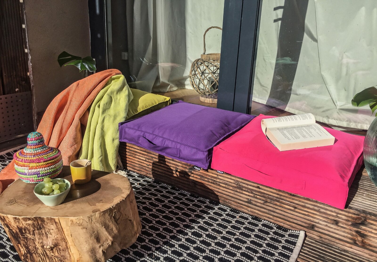 H.O.C.K. Classic Uni Outdoor Matratzenkissen 50x50x10cm gelb