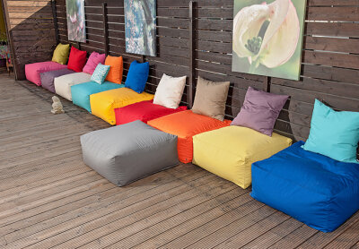 H.O.C.K. Classic Uni Outdoor Loungehocker 90x90x40cm gelb
