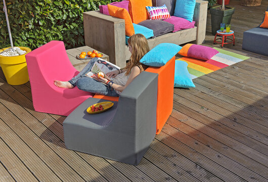 H.O.C.K. CHAIRY-FOAM Indoor/Outdoor Classic Uni grau ca. 73x68x55cm