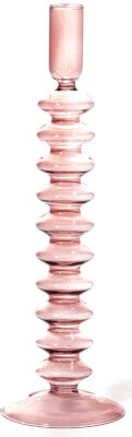 Maegen Kerzenständer Glas für Stabkerzen rosa quartz 30cm hoch