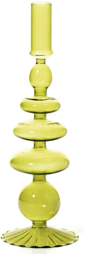 Maegen Kerzenständer Glas für Stabkerzen lime green 28cm hoch