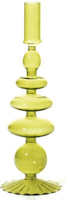 Maegen Kerzenständer Glas für Stabkerzen lime green 28cm hoch