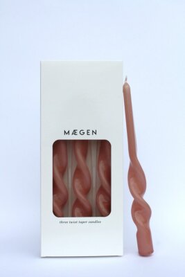 Maegen Stabkerzen 3er Pack groß Twist pastell rosa