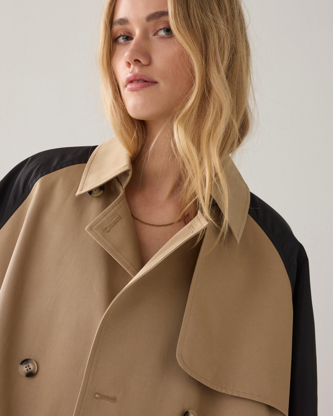 N.Y.A. | Summum Oversized Trenchcode Kontrast beige L
