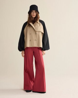 N.Y.A. | Summum Oversized Trenchcode Kontrast beige L