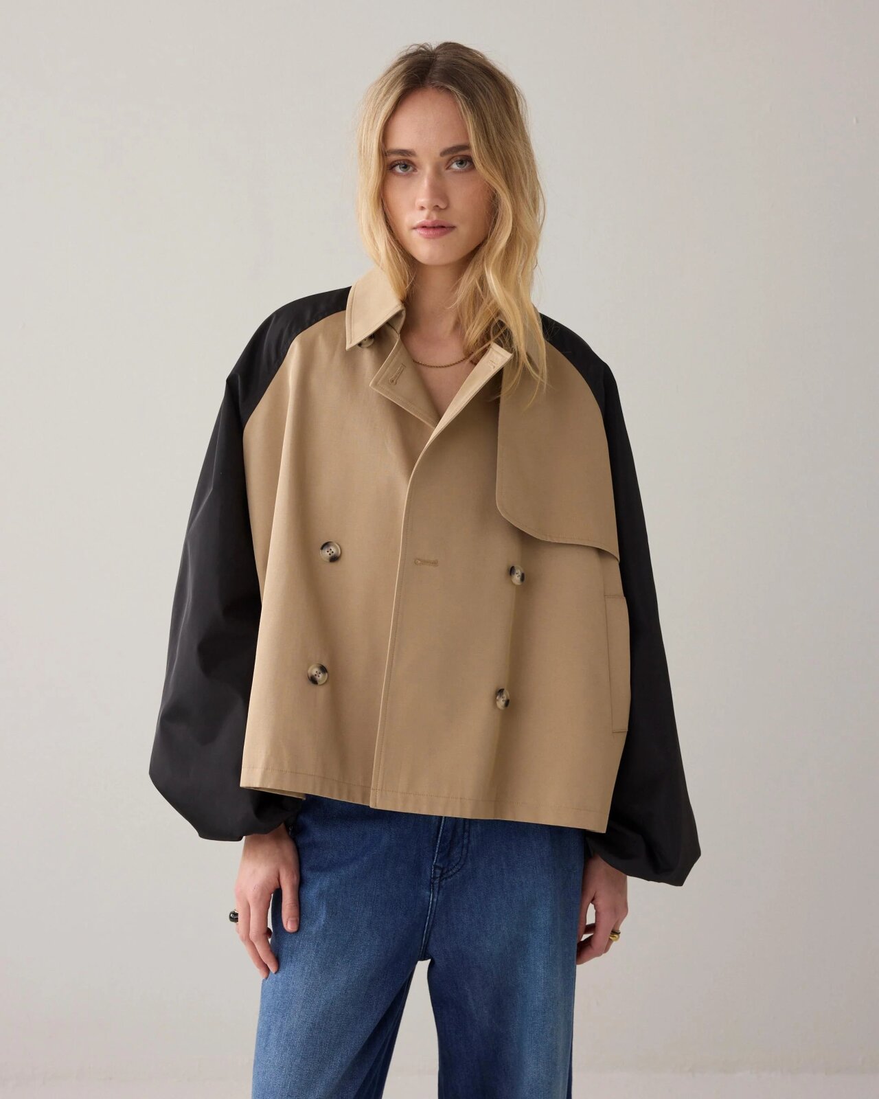 N.Y.A. | Summum Oversized Trenchcode Kontrast beige M