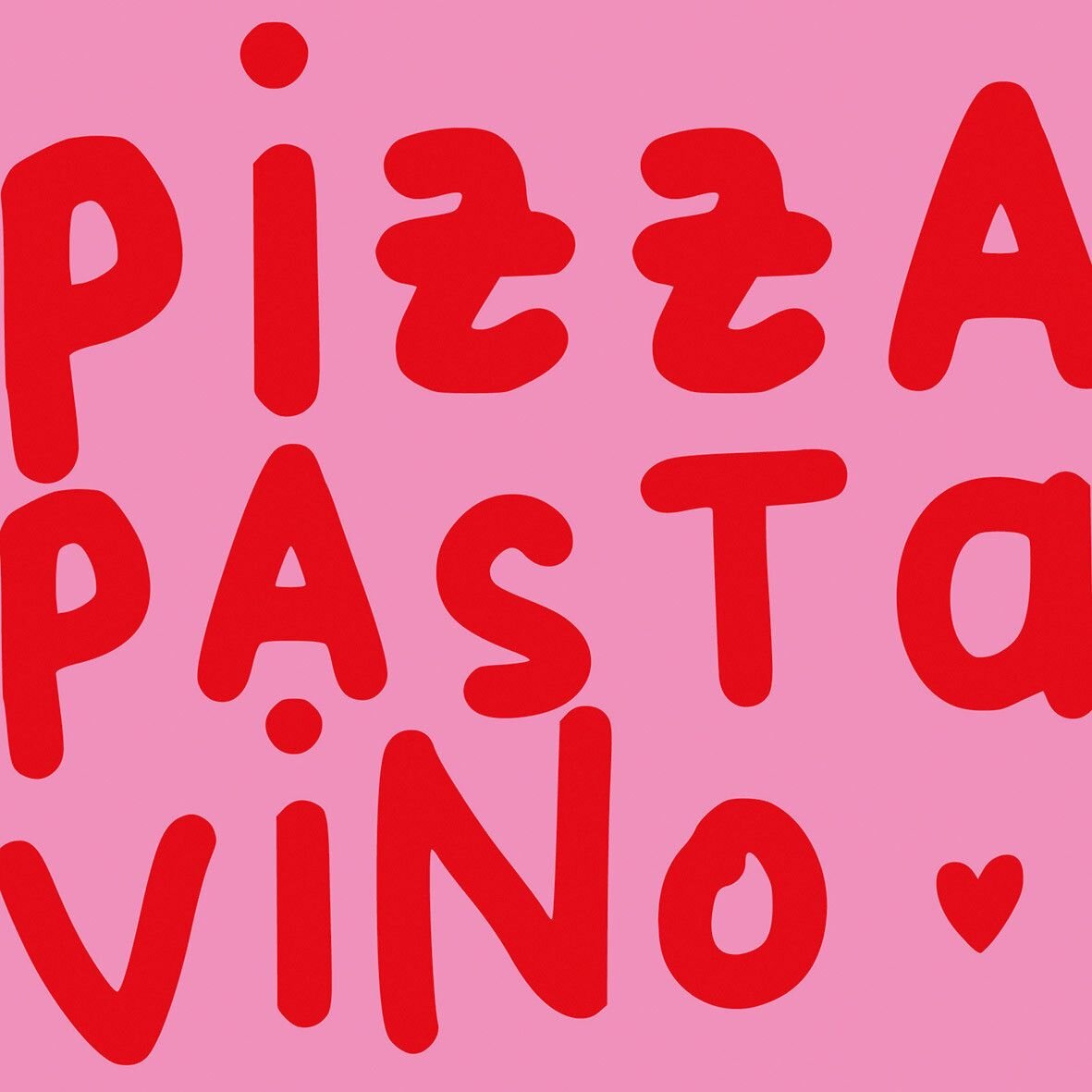 ppd Servietten "Pizza Pasta Vino" 33x33cm rosa Napkin
