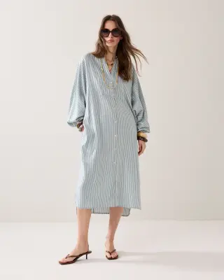 N.Y.A. | Summum Shirtkleid Sommerkleid gestreift blau
