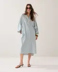 N.Y.A. | Summum Shirtkleid Sommerkleid gestreift blau M